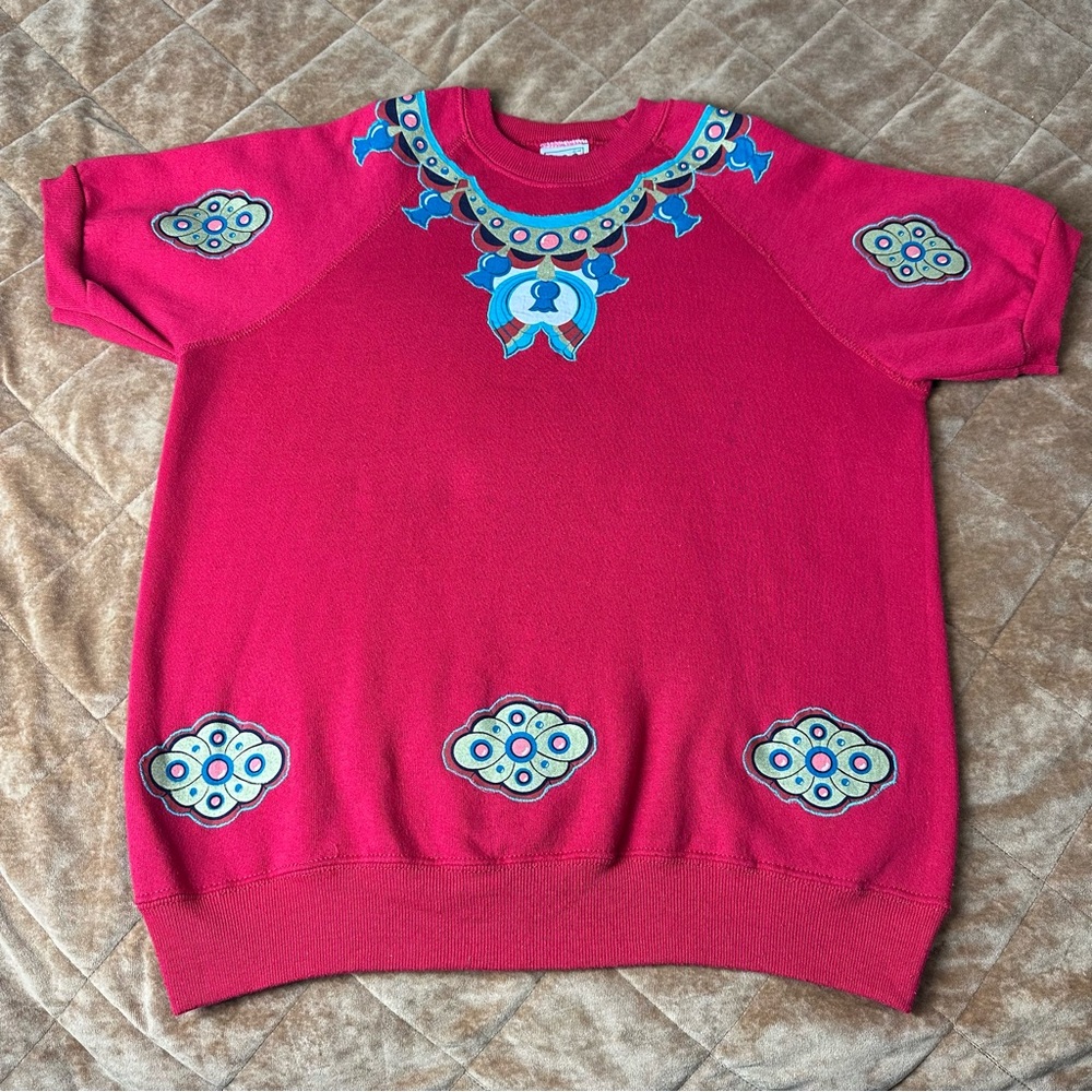 Vintage 90s Native American Lee Shirt Womens Large Tribal Necklace 21.5”X25”